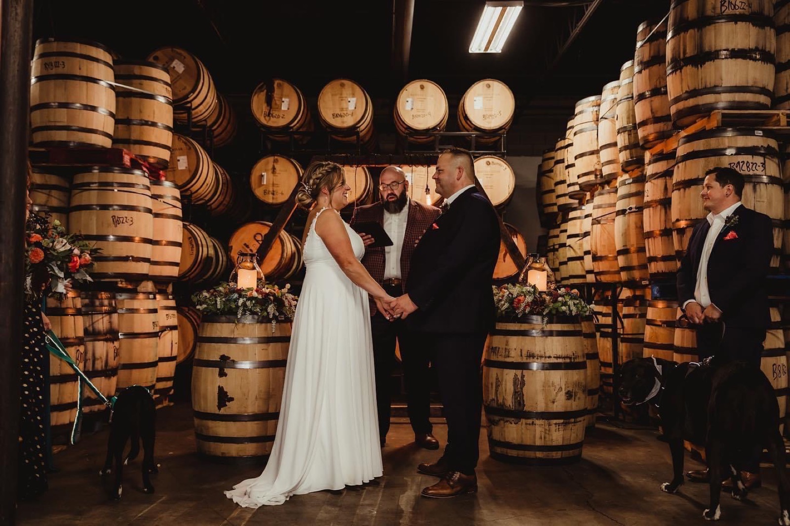 Fully planned wedding reception with styled tables at a West Michigan venue